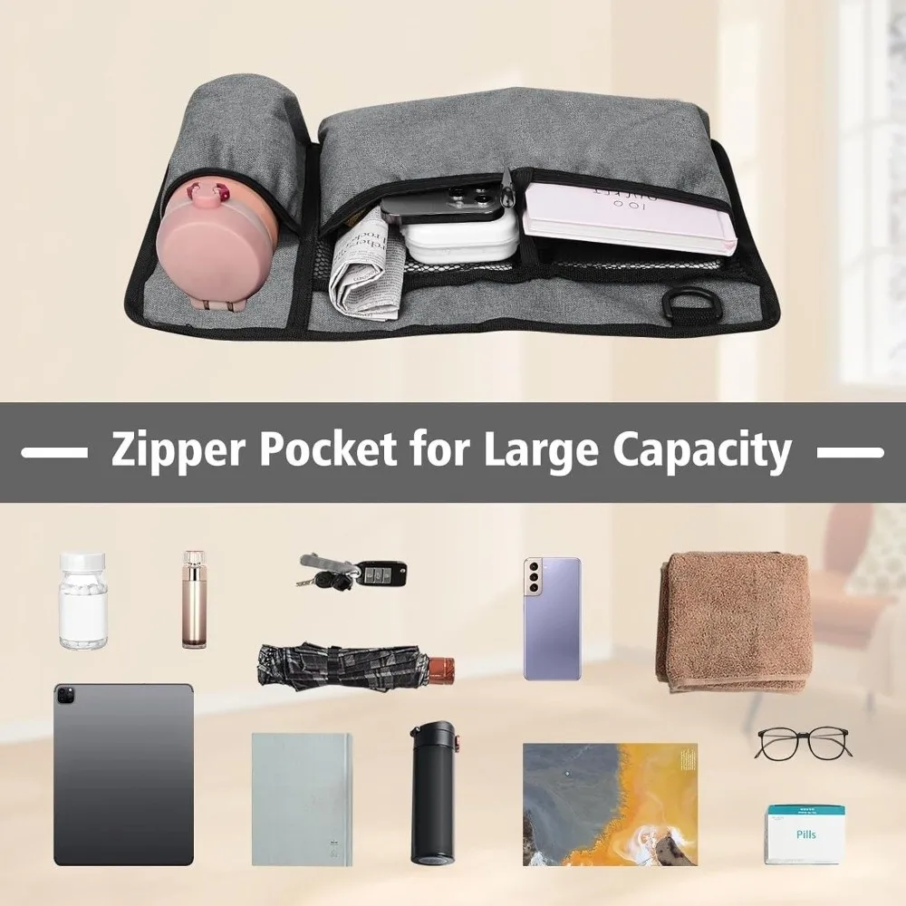 Large Capacity Walker Bag Adjustable Strap Hands Free Storage Walker Pouch Attachments Cup Holder Included