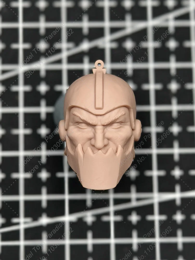 Unpainted 1/12 Man Soldier Trap Jaw Head Sculpt Rampage Villain Criminal White Model Head Fit 6inch ML SHF Action Figure Body