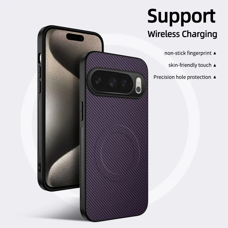 For Magsafe Magnetic Luxury Solid Color Carbon Fiber Phone C