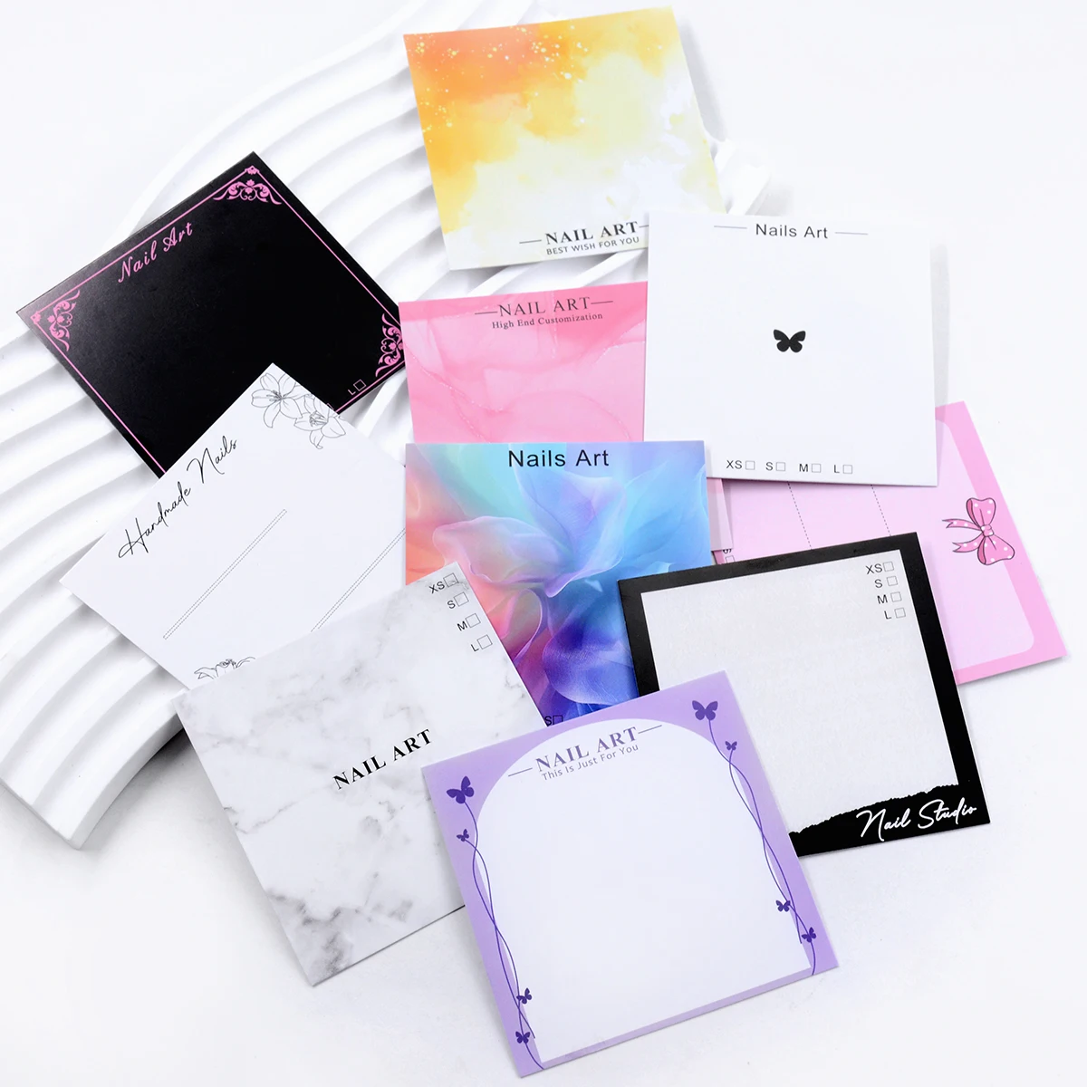 20pcs 7.5x7.5cm Nails Packing Cardboard Handmade Nails Packing Cards Nail Art Display Card Manicure Package Card nailfie Prop