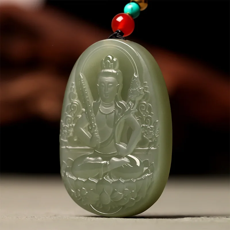 Hetian Jade Zodiac Rabbit Buddha Pendant Men And Women, Thousand-Handed Avalokiteshvara, Void Hidden Bodhisattva, Samantabha