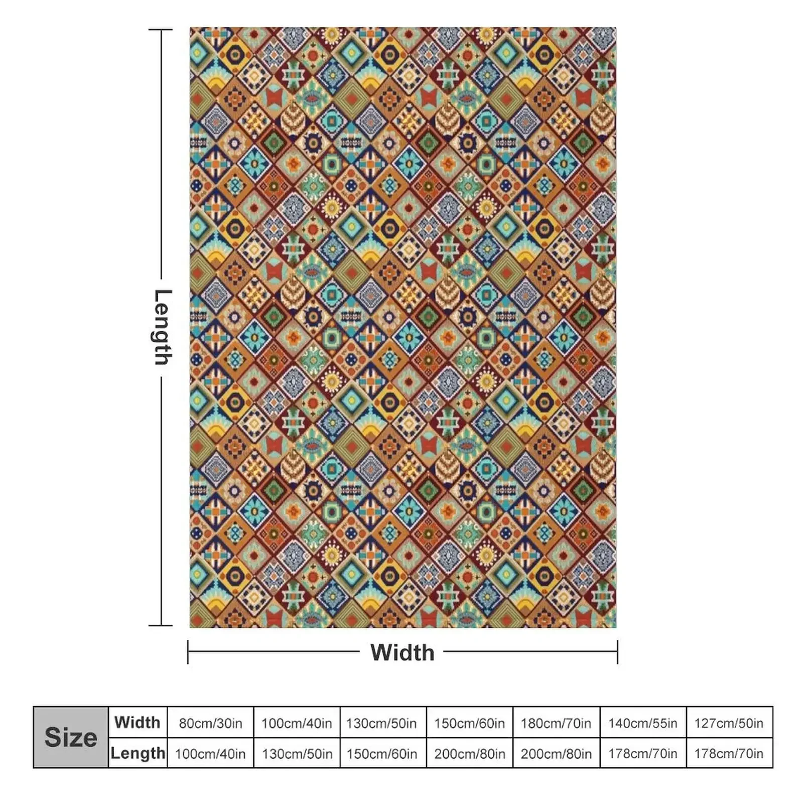 Aztec Art Tile Mexican Textiles Pattern Mayan Throw Blanket for sofa Plaid Flannel Fabric sofa bed Blankets