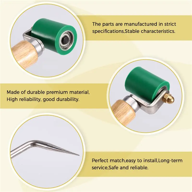 【ADORN】مقبض خشبي، بكرة خياطة من السيليكون مقاس 40 مم مع مسبار، للتسقيف ذو الرقبة الواحدة PVC/EPDM #4