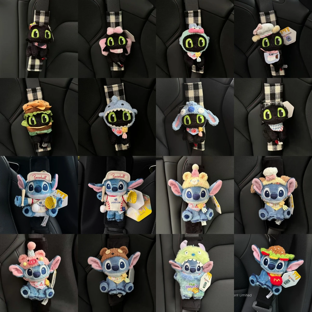 غرزة بلا أسنان لعبة قطيفة مقعد السيارة حزام مشبك الرسوم المتحركة المشتقة تحصيل محشوة دمية هدية للفتيات اكسسوارات السيارات