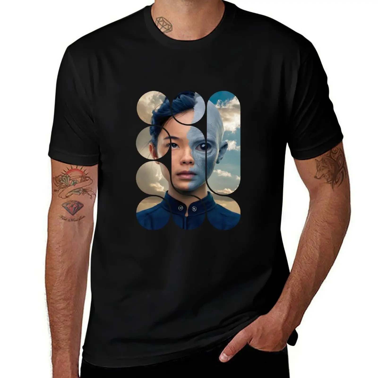Metamorphosis - Abstract Dual Identity Art Print T-Shirt Stretch Fabric Comfort T-Shirt