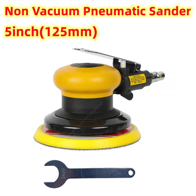 

5inch(125mm)Air Orbital Sander Machine NON-VACUUM Pneumatic Sander Polisher Grinder Palm Buffer Low Vibration Power Sanding Tool