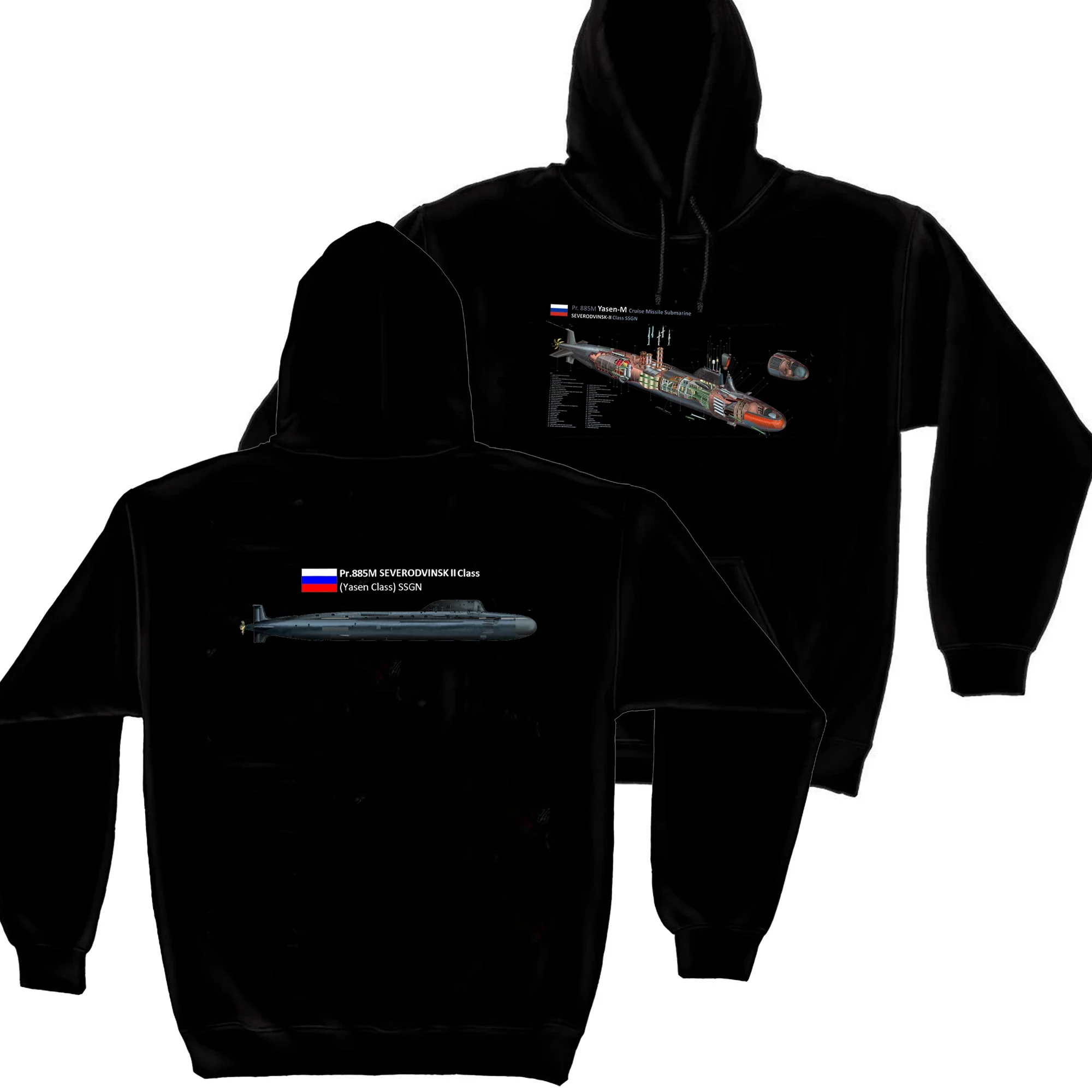 

Russian Navy Severodvinsk II Class Yasen M Attack Submarine Pullover Hoodie Comfortable Cotton Casual Mens Sweatshirt Streetwear