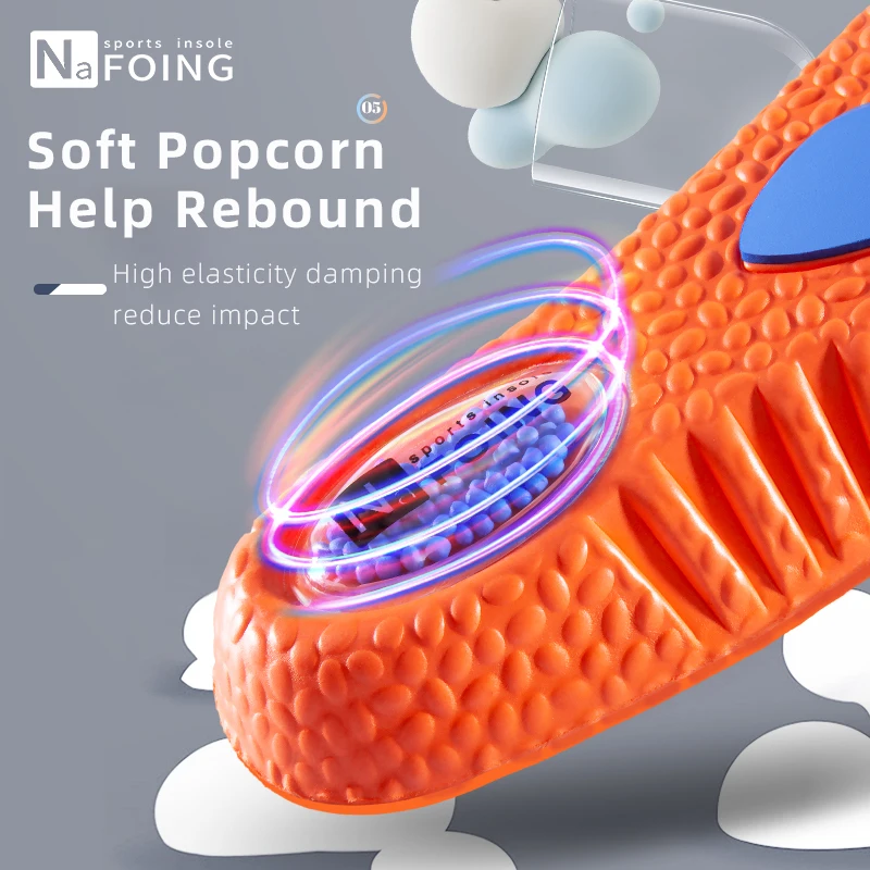 แผ่นรองรองเท้ากันกระแทกแบบสปอร์ต PU เมมโมรี่โฟม ระบายอากาศได้ดี สำหรับผู้ชายและผู้หญิง