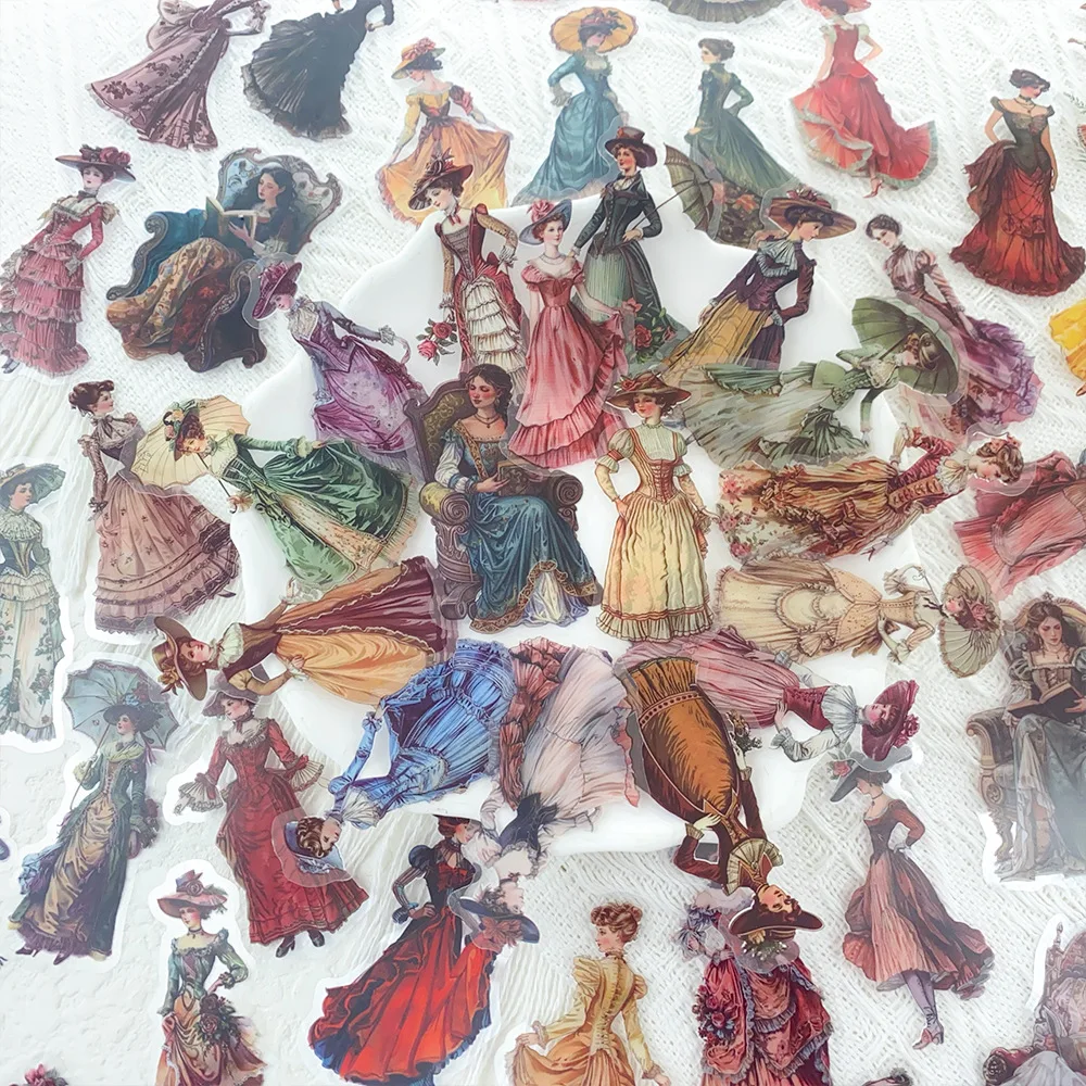 50 قطعة من ملصقات الشخصيات الأوروبية والأمريكية العتيقة للهواتف المحمولة وأجهزة الكمبيوتر المحمولة والأكواب وإطارات الصور وملصقات تزيين ذاتية الصنع #2