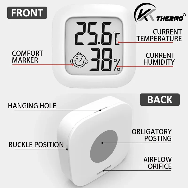 1-2pcs Digital Thermometer Hygrometer Indoor Room Temperature LCD Electronic Humidity Meter Sensor Gauge Weather For Home