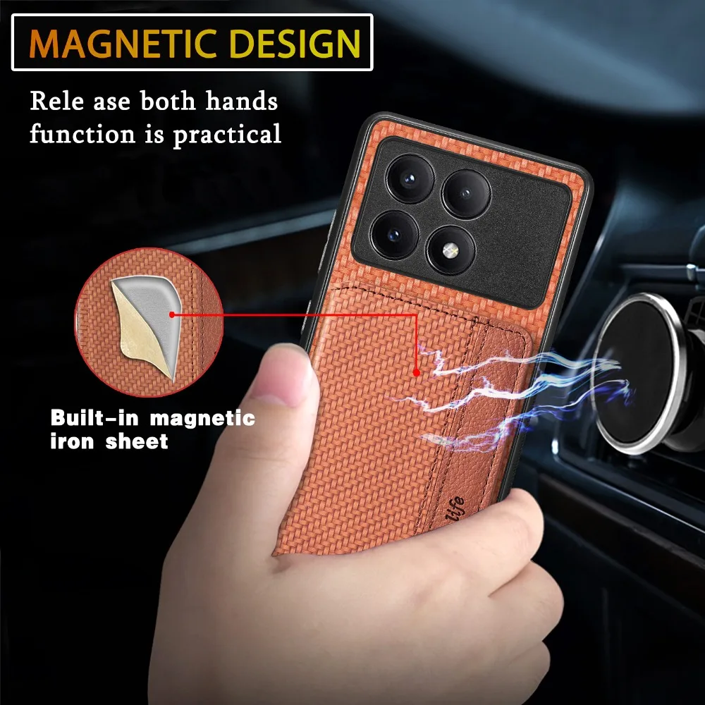 حافظة ظهر جلدية لهاتف Poco F8 Pro Ultra 5G بطاقة حجب RFID Funda Xiaomi Poco F8 Ultra حافظة Mi PocoF8 F 8 F8Pro غطاء مغناطيسي