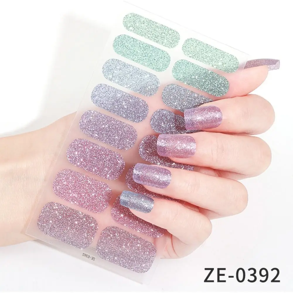 5 fogli strisce adesivi per unghie in gel colori sfumati strisce di smalto gel scintillanti semplici adesivi per nail art fai da te NAil Art Making