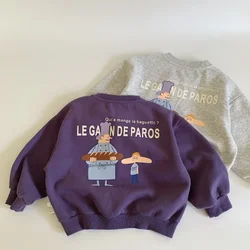 Sudaderas para niños, Tops de Otoño Invierno 2024 para niños, jerseys de manga larga para niños y niñas, prendas de vestir exteriores de dibujos animados para niños pequeños, trajes para bebés