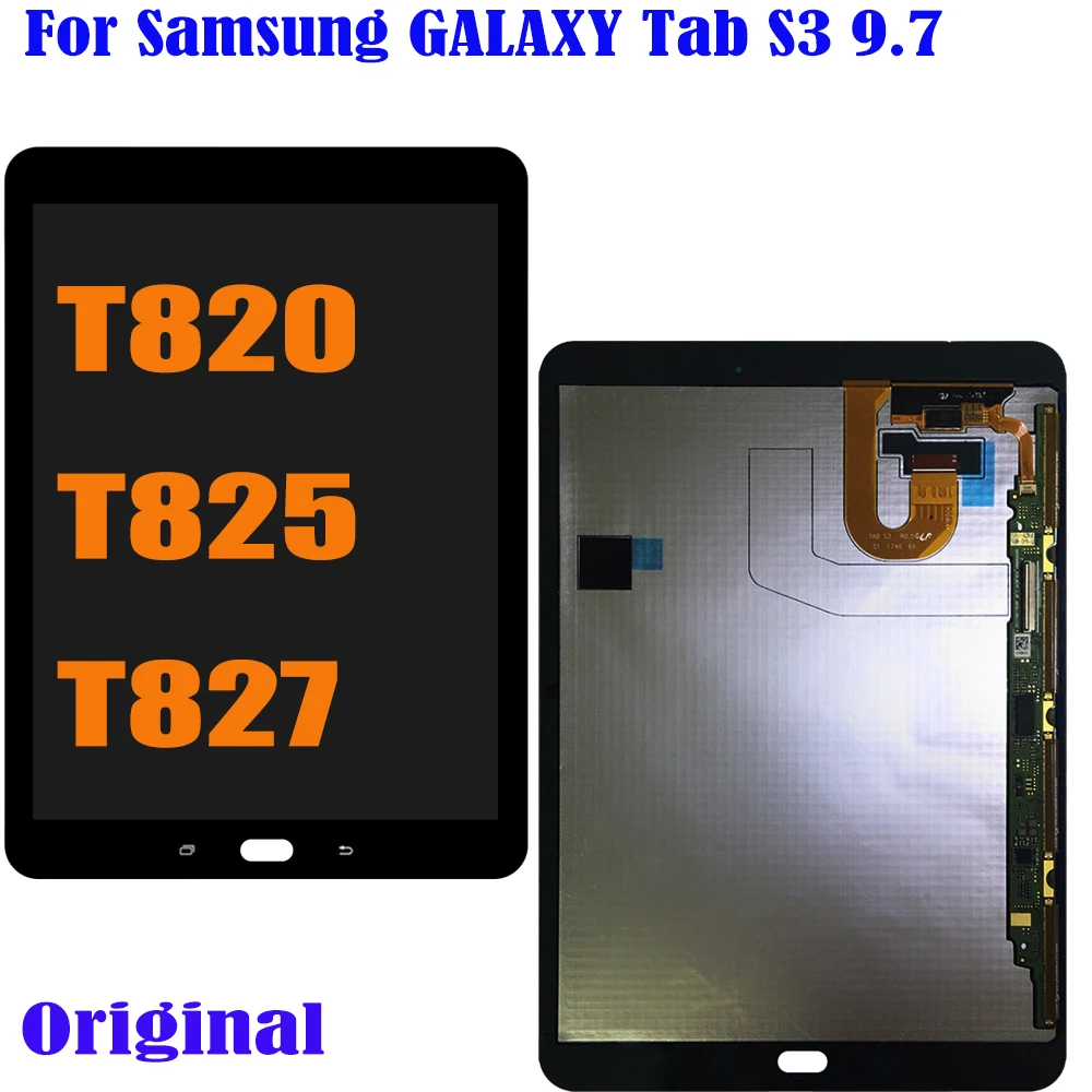 9,7-дюймовый ЖК-дисплей Super Amoled для Samsung GALAXY Tab S3 T820 T825 T827, ЖК-дисплей, дигитайзер сенсорного экрана, сенсорная панель в сборе