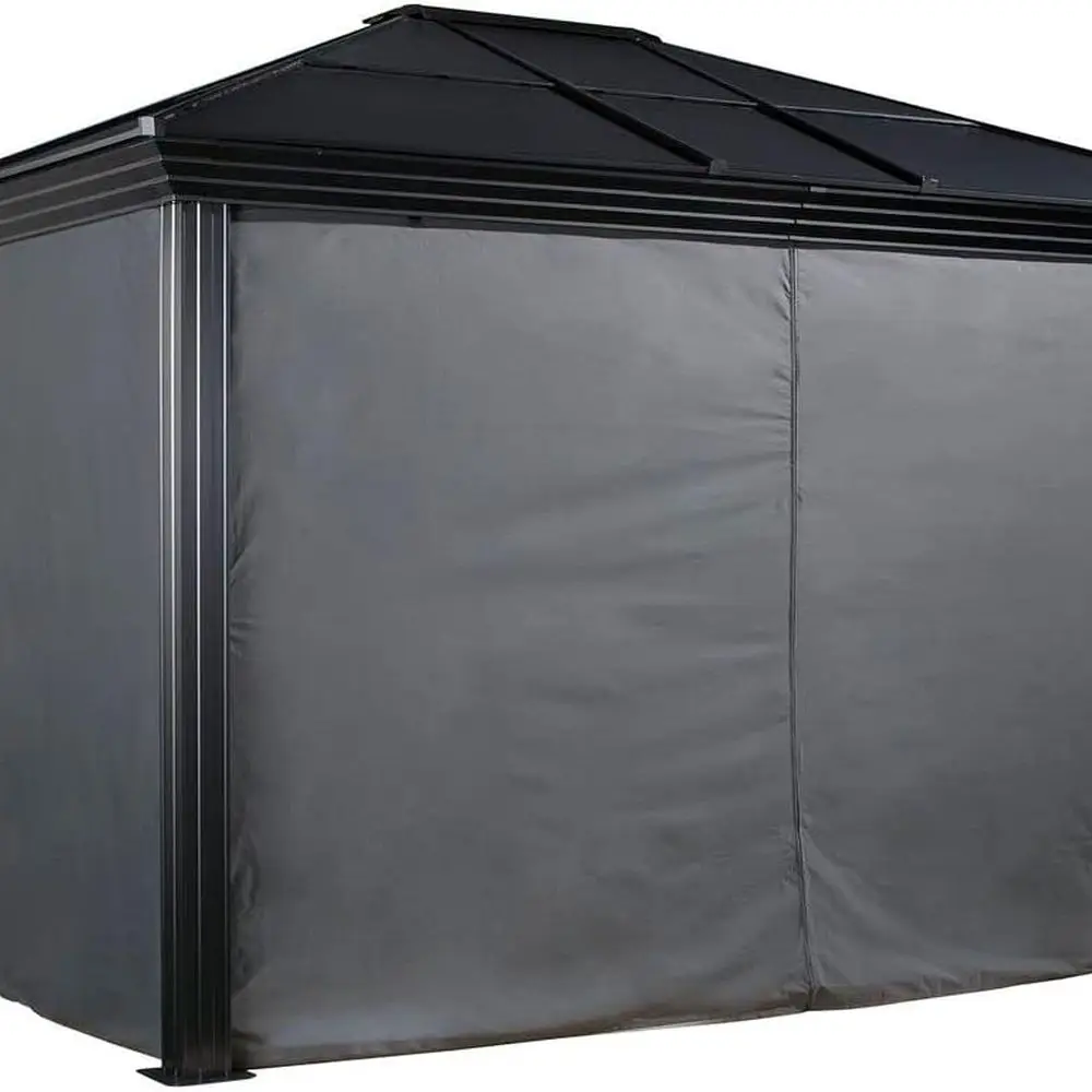 

Set of 4 10' x 12' Durable Polyester Outdoor Curtains for Cambridge Gazebo, Grey