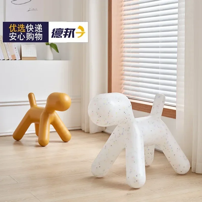 Pretty Creative Cartoon Perfect Dog Style Stools Plastic Footstool Removable Shoe Changing Stool Portable Interior Small