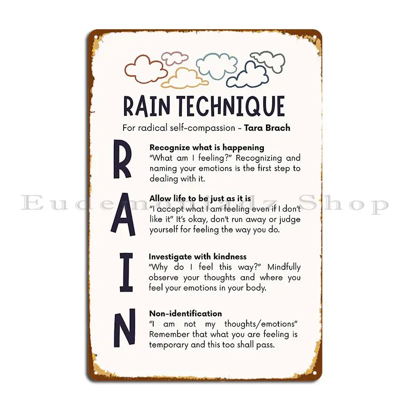 Rain Technique Metal Sign Sign Wall Plaque Design Wall Decor Custom Tin Sign Poster