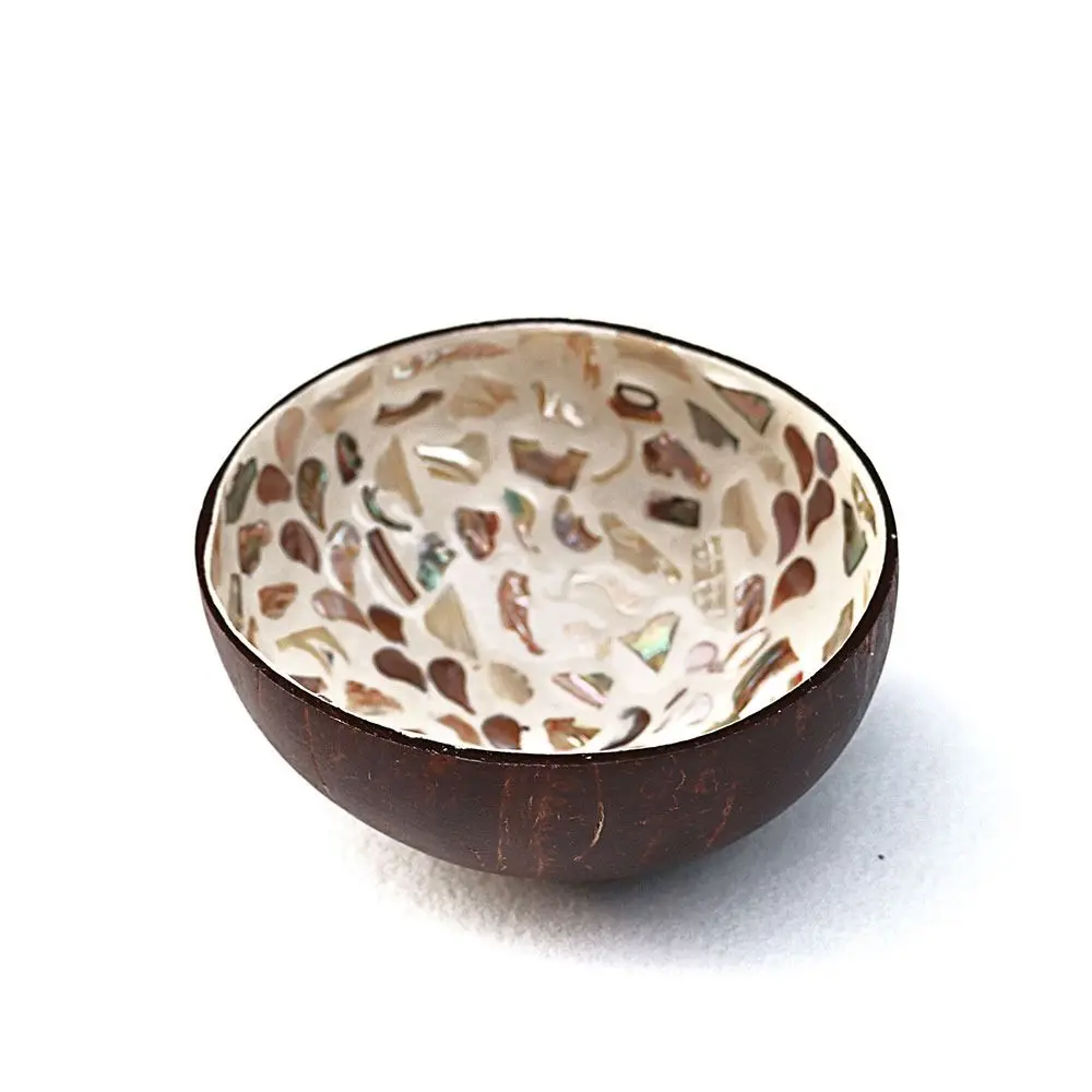 2 Pcs Round Shell Bowls Coconut Shell Key Bowl Natural Storage Bowl for Home