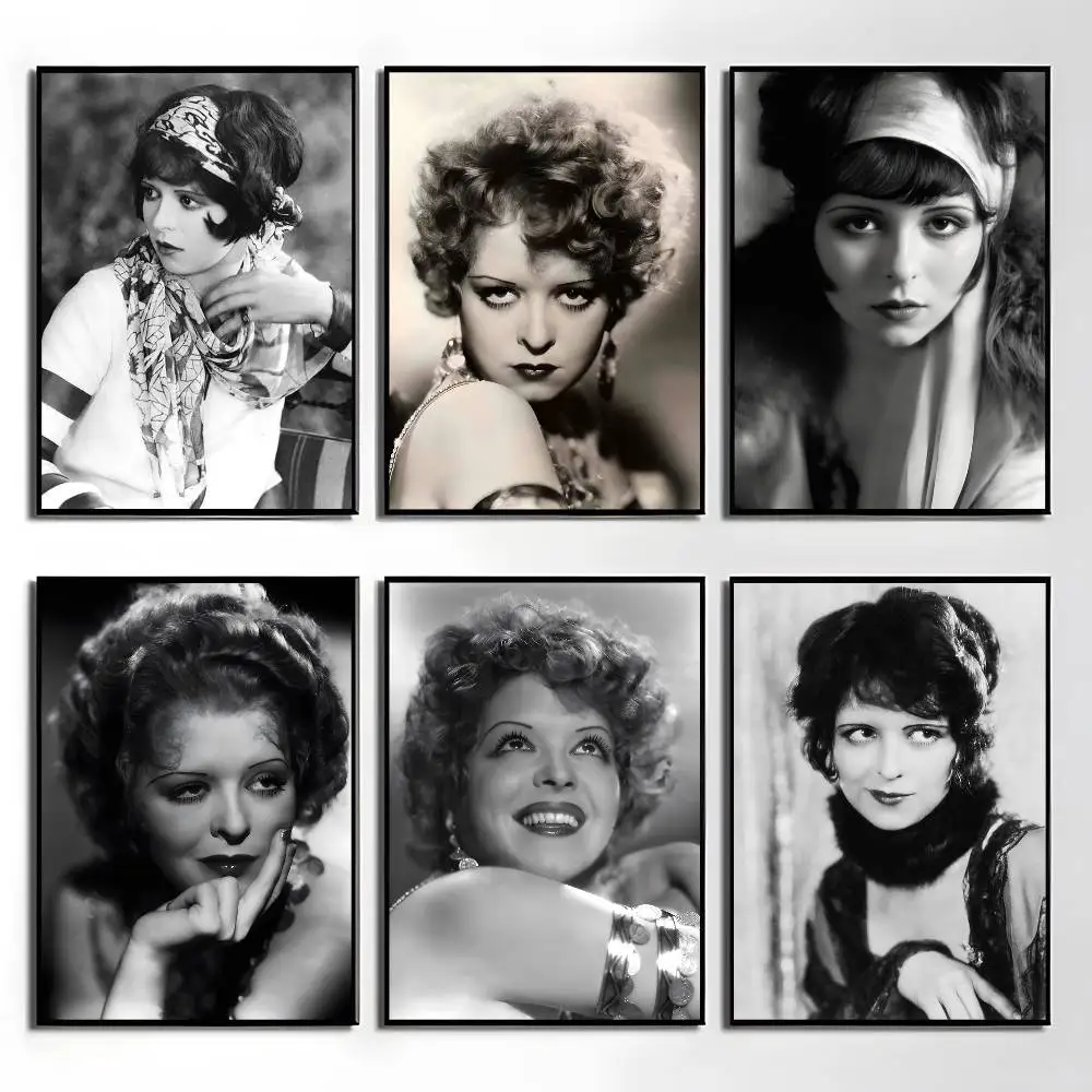 Antique Clara Bow 1920s Movie Star Poster Sticker Print Waterproof Wall Art For Living Room Bedroom Home Decor