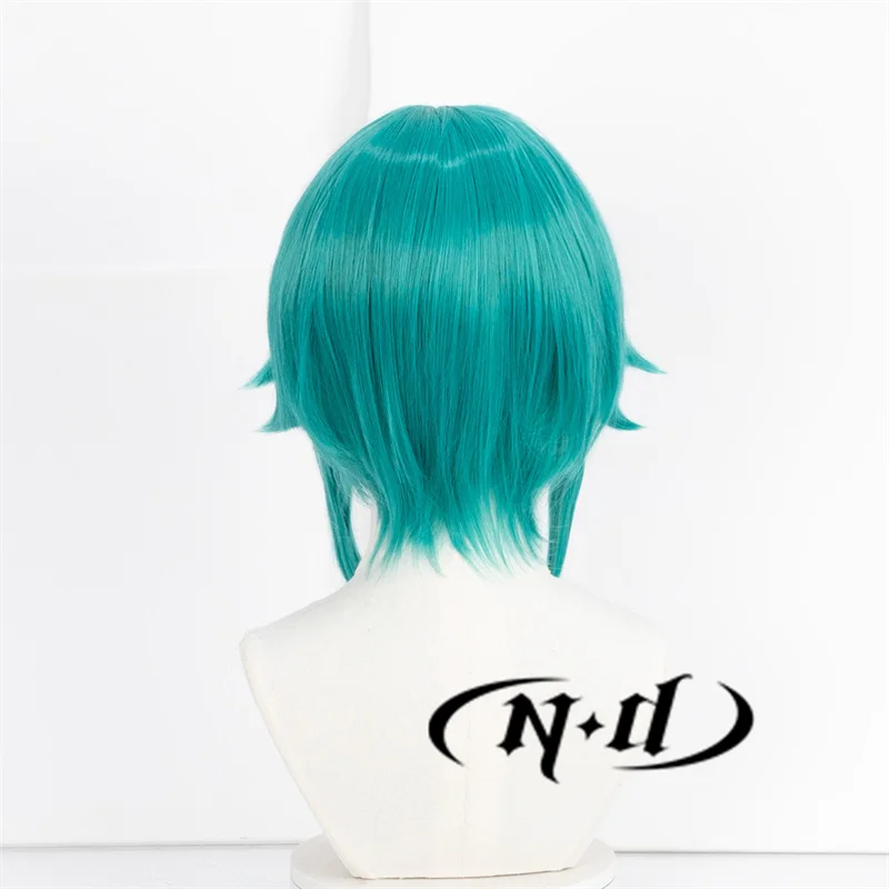 ND Phosphophyllite Cosplay Wigs Anime Land of the Lustrous Fluorescent Synthetic Green Short Hair for Party Cosplay Accessories