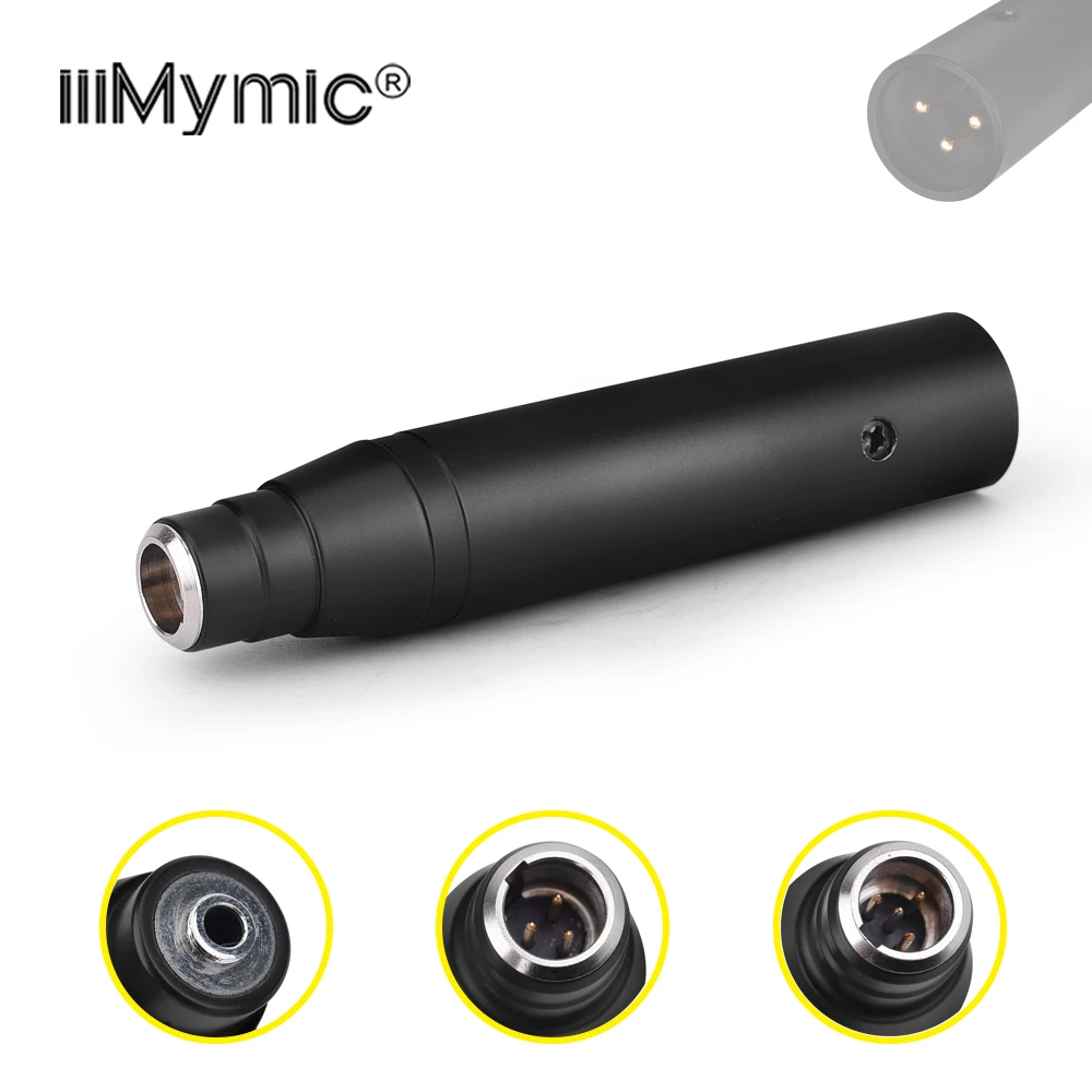 IiMymic 팬텀 파워 마이크 악기 마이크 어댑터, 슈어 4 핀 AKG 3 핀 3.5mm 라발리에 헤드셋용 수 XLR, 48V