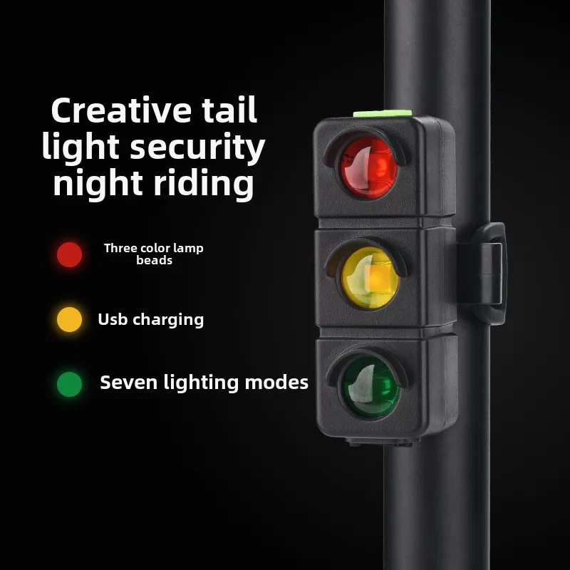 Outdoor Bicycle Riding Colorful Lights USB Bicycle Tail Light 3LED Safety Warning Light Multifunctional Backpack Light