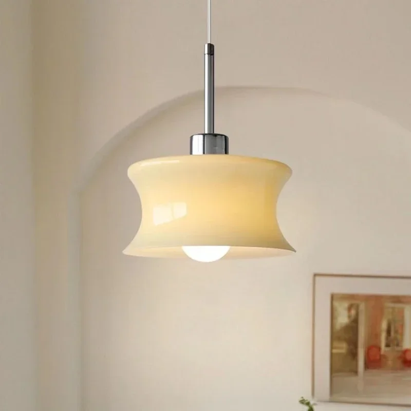 French retro medieval glass chandelier, bay window single-headed balcony