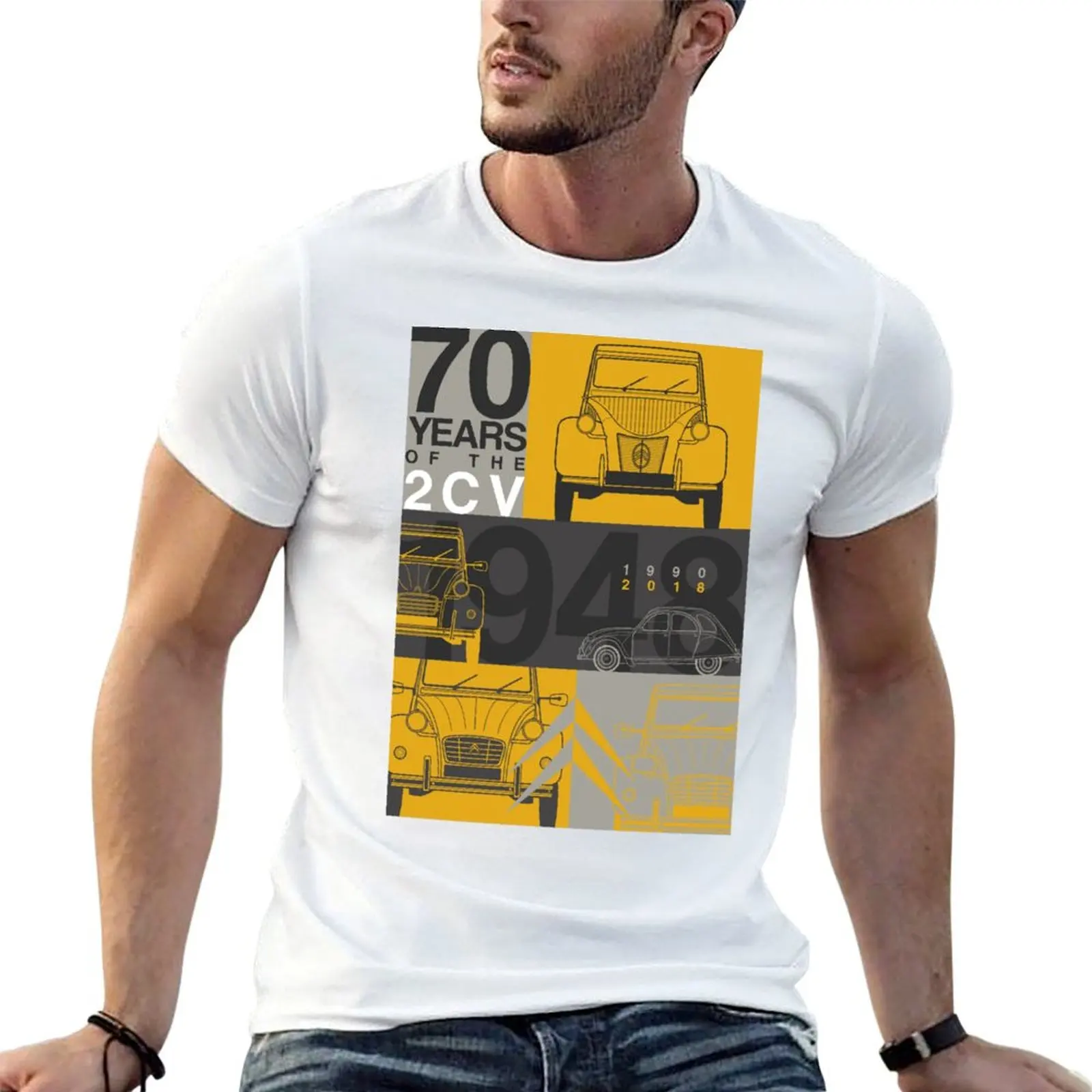 

2CV 70th anniversary Graphic Art T-Shirt t shirts for man pack white t shirts designer T-Shirt