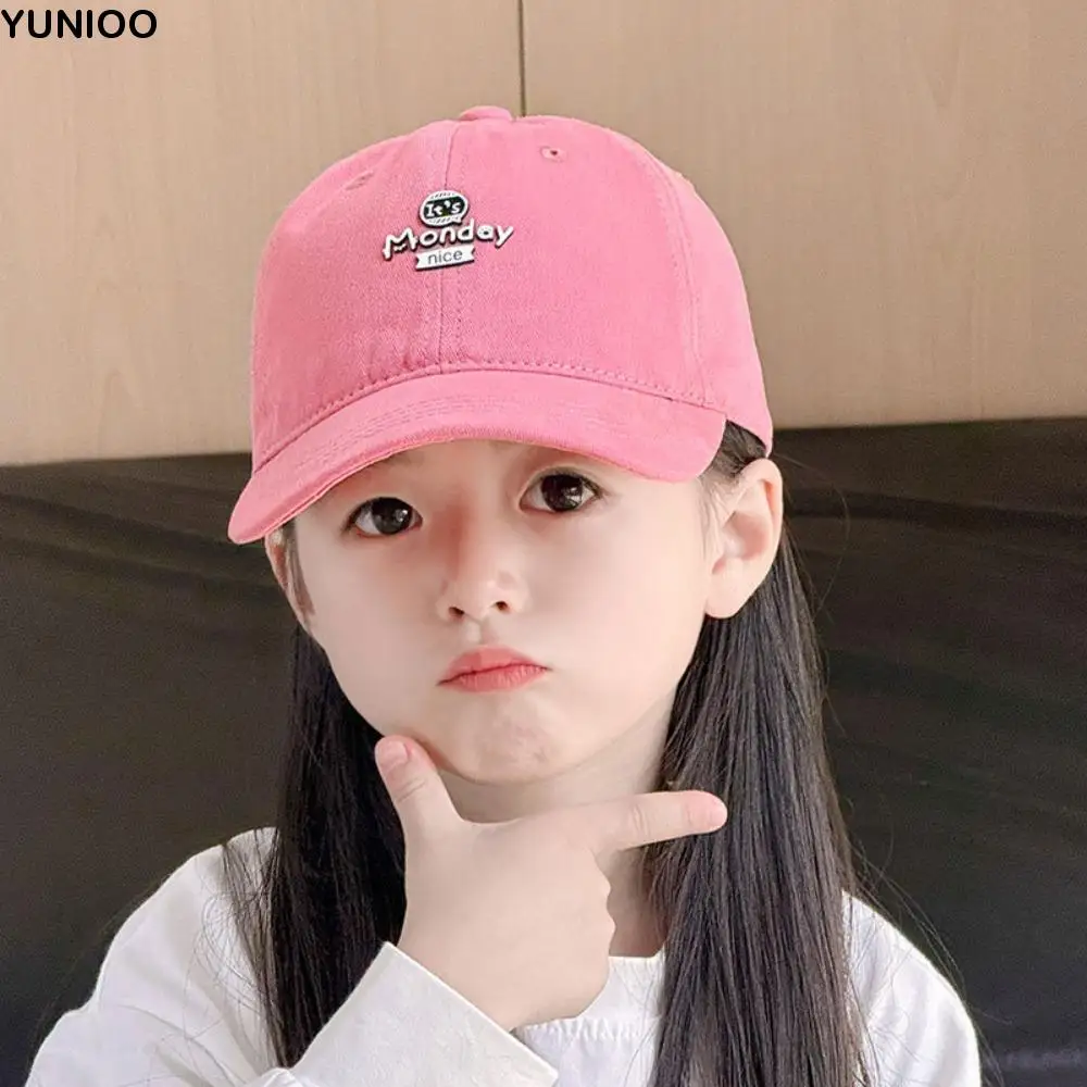 

Korean Style Children Candy Color Baseball Hat Quick-dry Letter Embroidery Kid Summer Sun Hat Cute Anti-UV Girls Peaked Cap