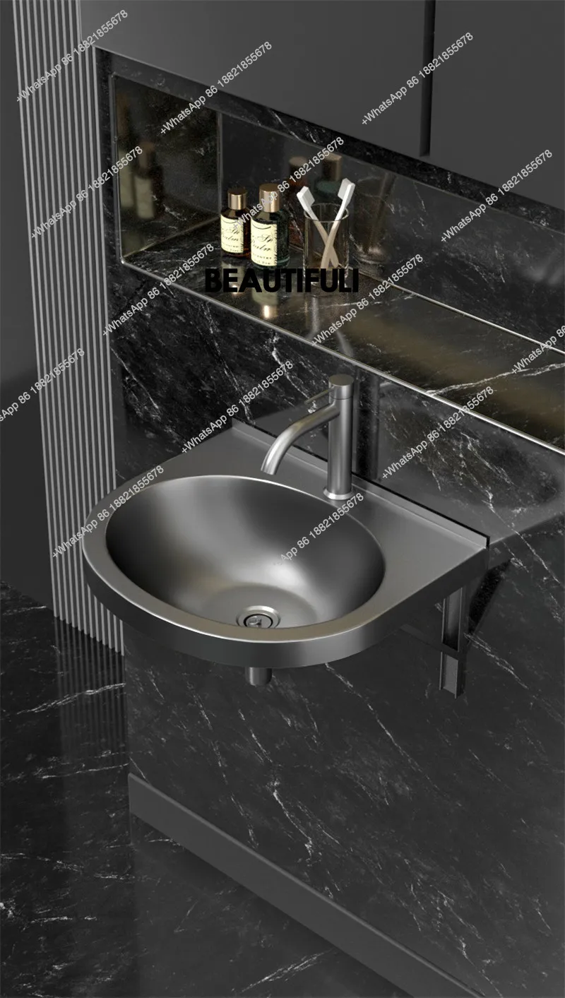 

Stainless Steel Washbasin, Small-Sized Bathroom Washbasin, Household Balcony, Wall Mounted Simple Basin, Wall Mounted