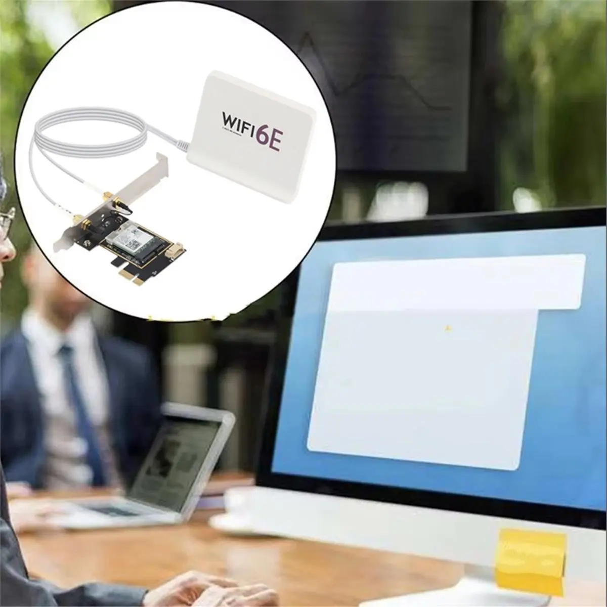 

RTL8852BE WIreless WIFI6 Card with Extension Antenna AX1800 802.11ax BT5.2 PCI-E Wireless Wlan Dual Band 2.4G/5Ghz Wlan