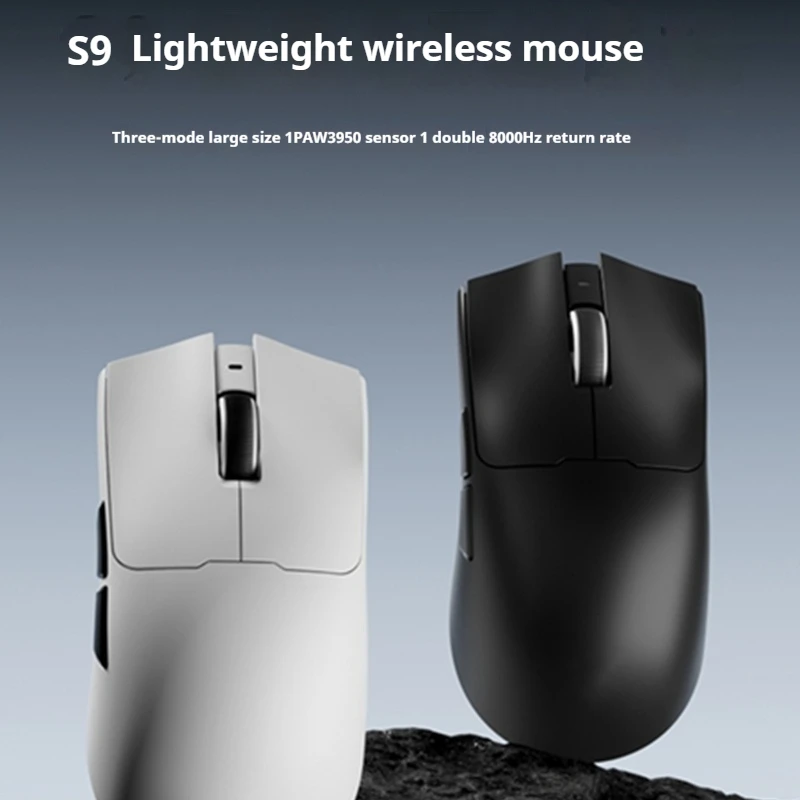 Eweadn S9 Pro/Ultra Series Wireless Mouse Bluetooth Tri-Modle Lightweight 63g Paw3950 Sensor 8k Return Rate E-Sports Game Mouse