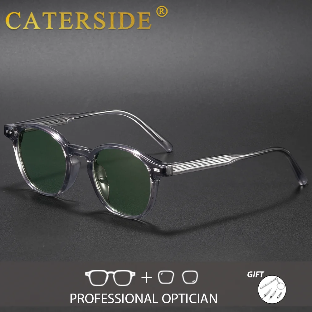 

CATERSIDE мужские ретро оптики сантехника металлические круглые линзы поляризационные очки по рецепту женские очки по индивидуальному заказу UV400