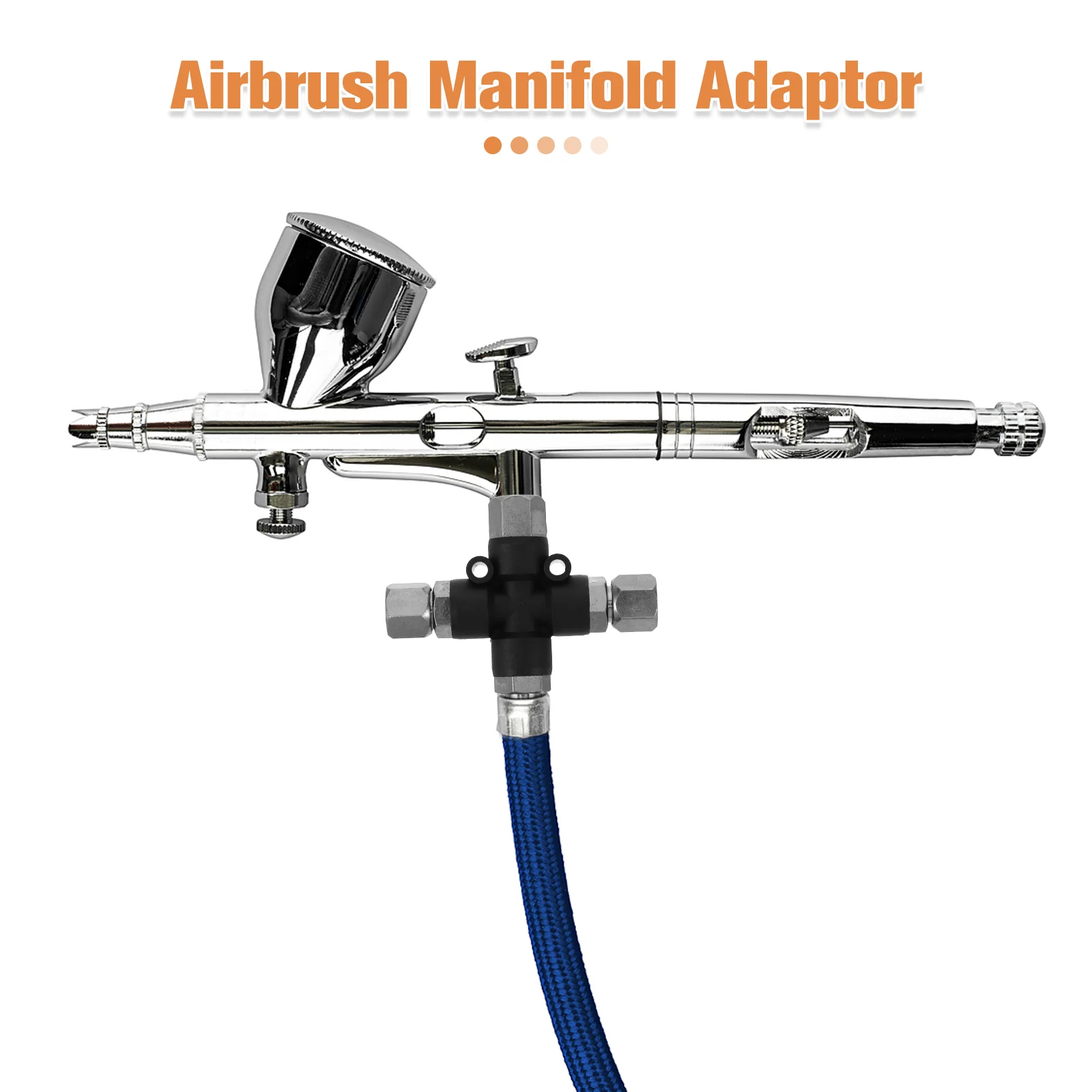 Konektor Tee dengan Aksesori Penghubung Pas Airbrush Logam Dapat Disesuaikan Tiga Arah 1/8 Inci untuk Adaptor Kompresor Udara