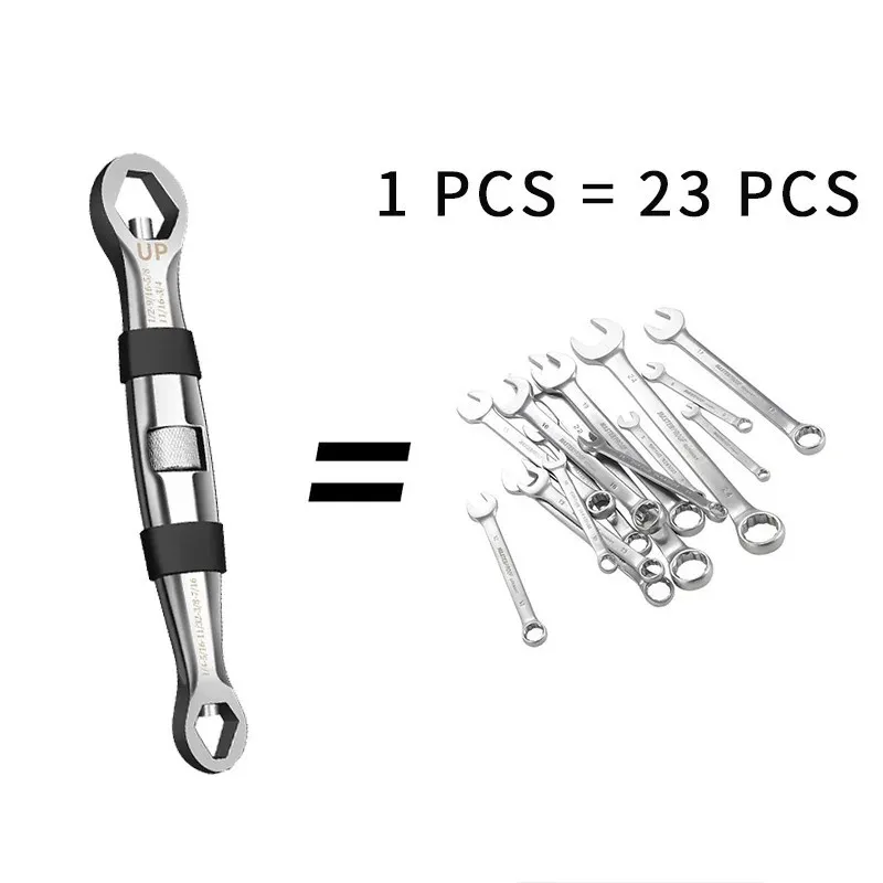 23 In 1 Universal Wrench,Adjustable Wrench For Multiple Sizes Nuts, 7-19mm Multifunction Double Head Spanner, Hand Repair Tools