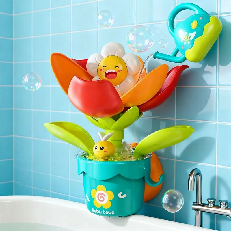 

Детская игрушка для ванны с подсолнухом, игровой набор с цветущей водой и лейкой, забавный распылитель для душа, веселый разбрызгиватель воды для детей