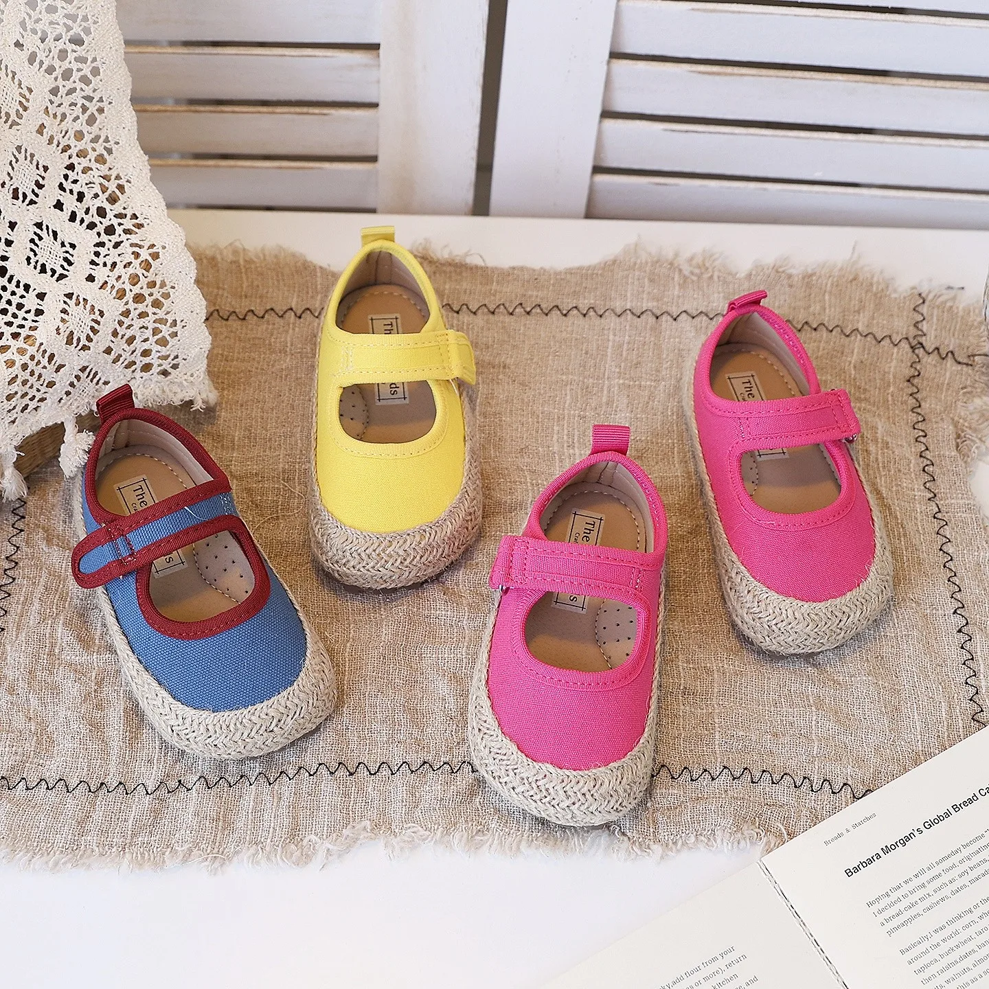 Alpargatas de lona, zapatos planos de ballet para bebés y niños, zapatos de tela de algodón transpirables de verano, mocasines suaves de color rosa y azul para niñas