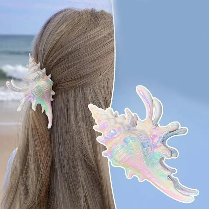 

Заколка для волос Ocean Conch, крабовая морская ракушка, корейские большие заколки для волос, стильные заколки для волос для женщин и девочек, аксессуары для волос, хвост