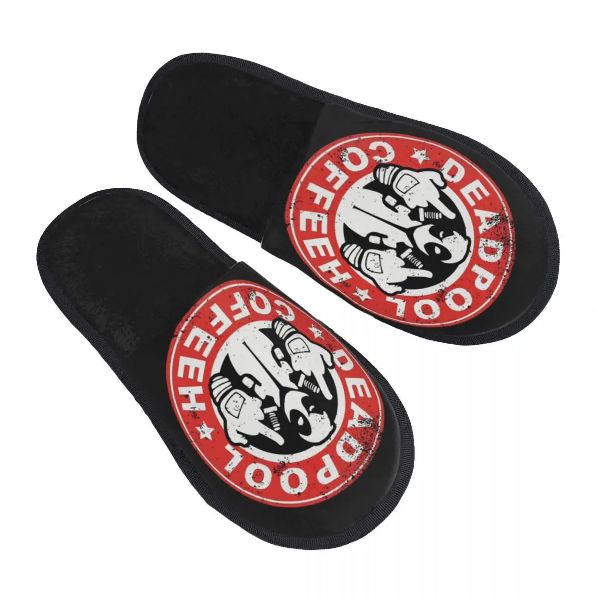 

Custom Deadpool Coffeeh Guest Slippers for Spa Women House Slipper