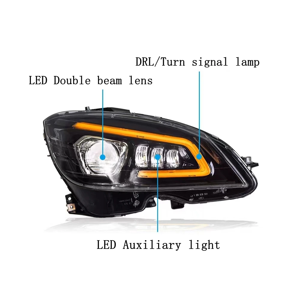 Car Lights for Benz w204 C180 C260 C200 C300 LED Headlight 2007-2011 Head Lamp Drl Projector Lens Automotive