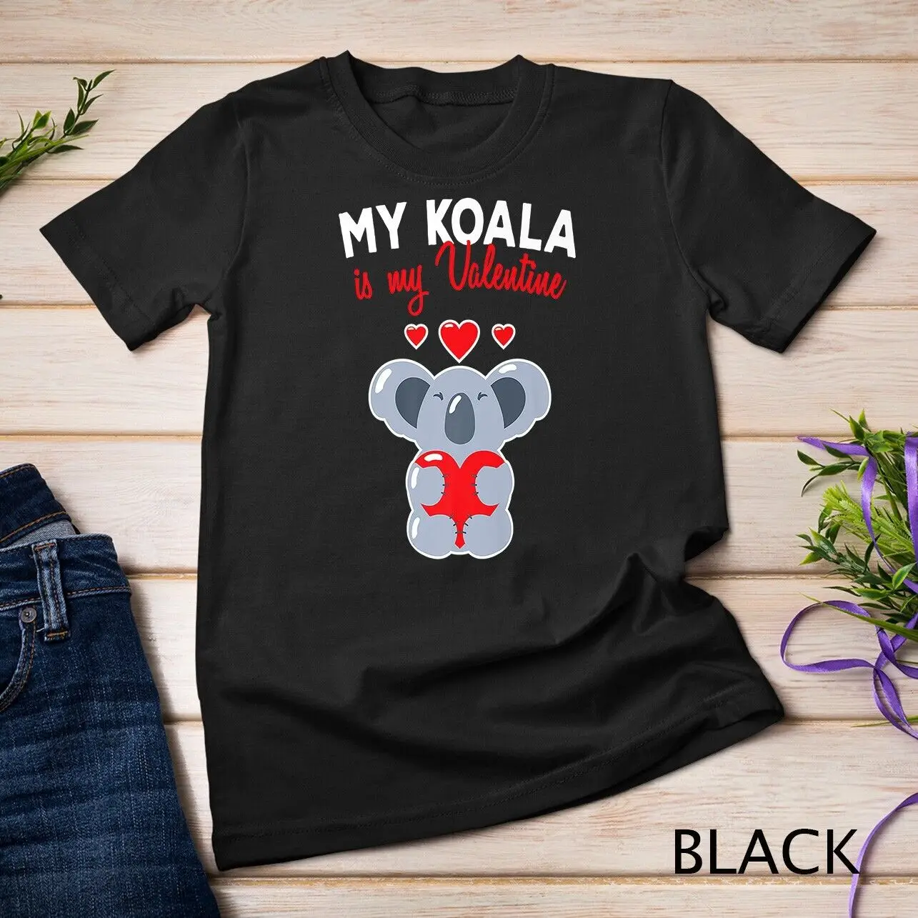 

My Koala Bear Is My Valentine Cupid Valentines Day Gift Premium Unisex T-shirt