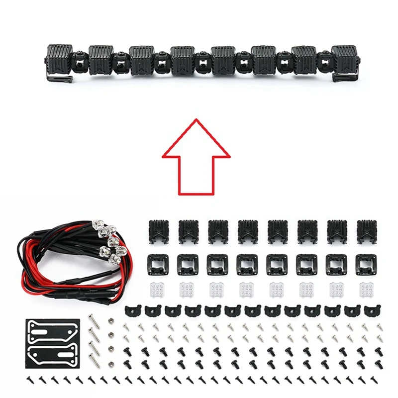 LED Lamp Roof Light Bar Spotlight Searchlight per 1/8 1/10 RC Crawler Car Axial SCX10 Traxxas TRX-4 parti di aggiornamento