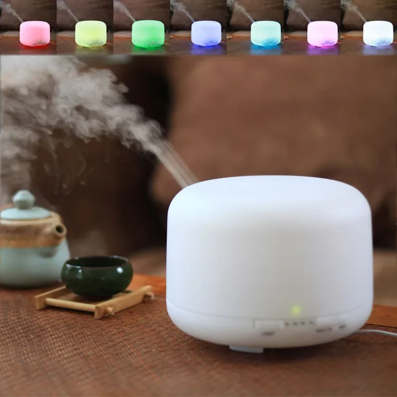 300ML Essential Oil Diffuser 2-Level Adjustable Mist Ultrasonic Humidifier with 7 Colors LED Night Light Humidifer Difusor ml