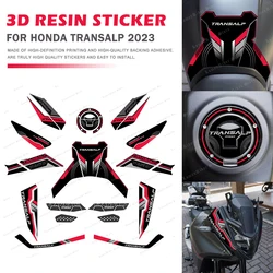 Motorcycle Fuel Tank Pad Sticker Waterproof Scratch-Resistant 3D Resin Protective Sticker Kit For Honda Transalp XL 750 2023