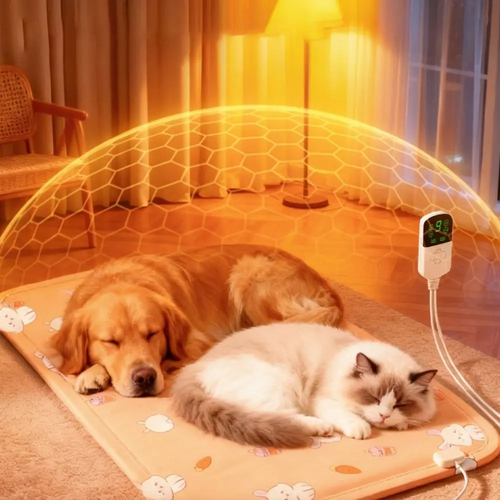 Waterproof Pet Electric Blanket Anti-scratch Thermostat Control Electric Heating Dog Bed Cartoon Pattern Warm Dog Warmer Mat