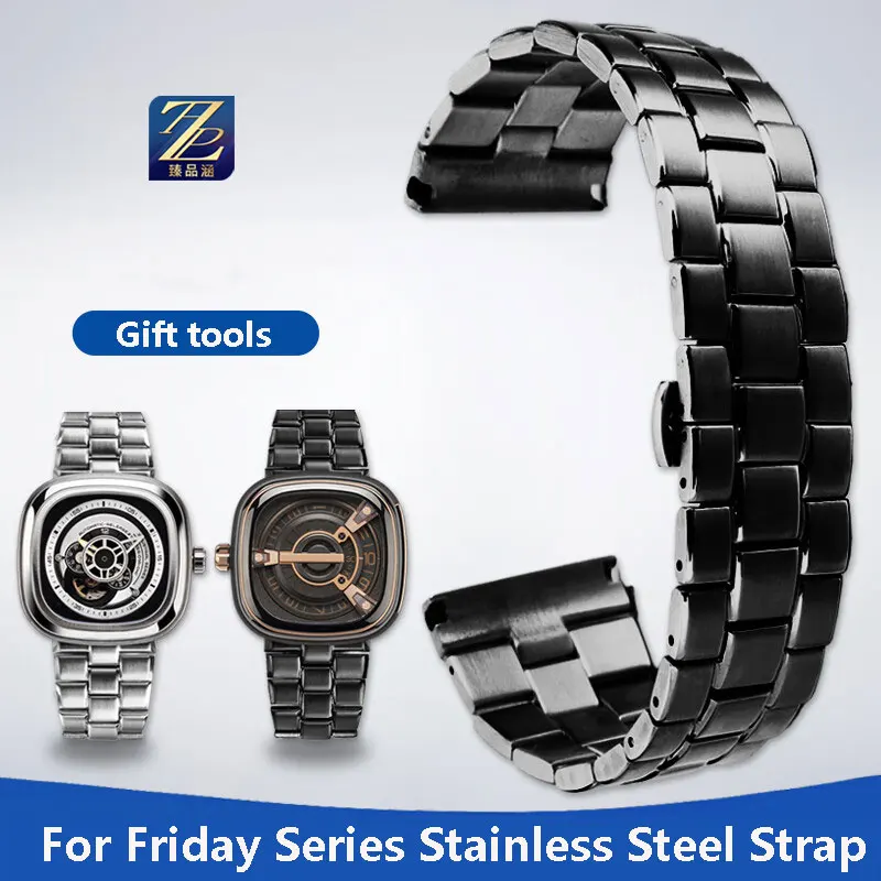 High quality stainless steel watchband for Seven Fridays bracelets P1/P2/P3/S2/M1/M2/02 men's stainless steel watch strap 28mm