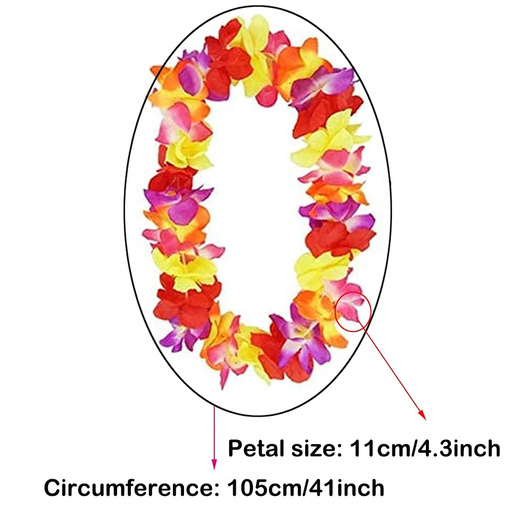 1/2 قطعة هاواي الاستوائية ليس رشاقته متعدد الألوان الأزرق الوردي هاواي إكليل جارلاند حولا الرقص حفلة الشاطئ زينة عيد الميلاد