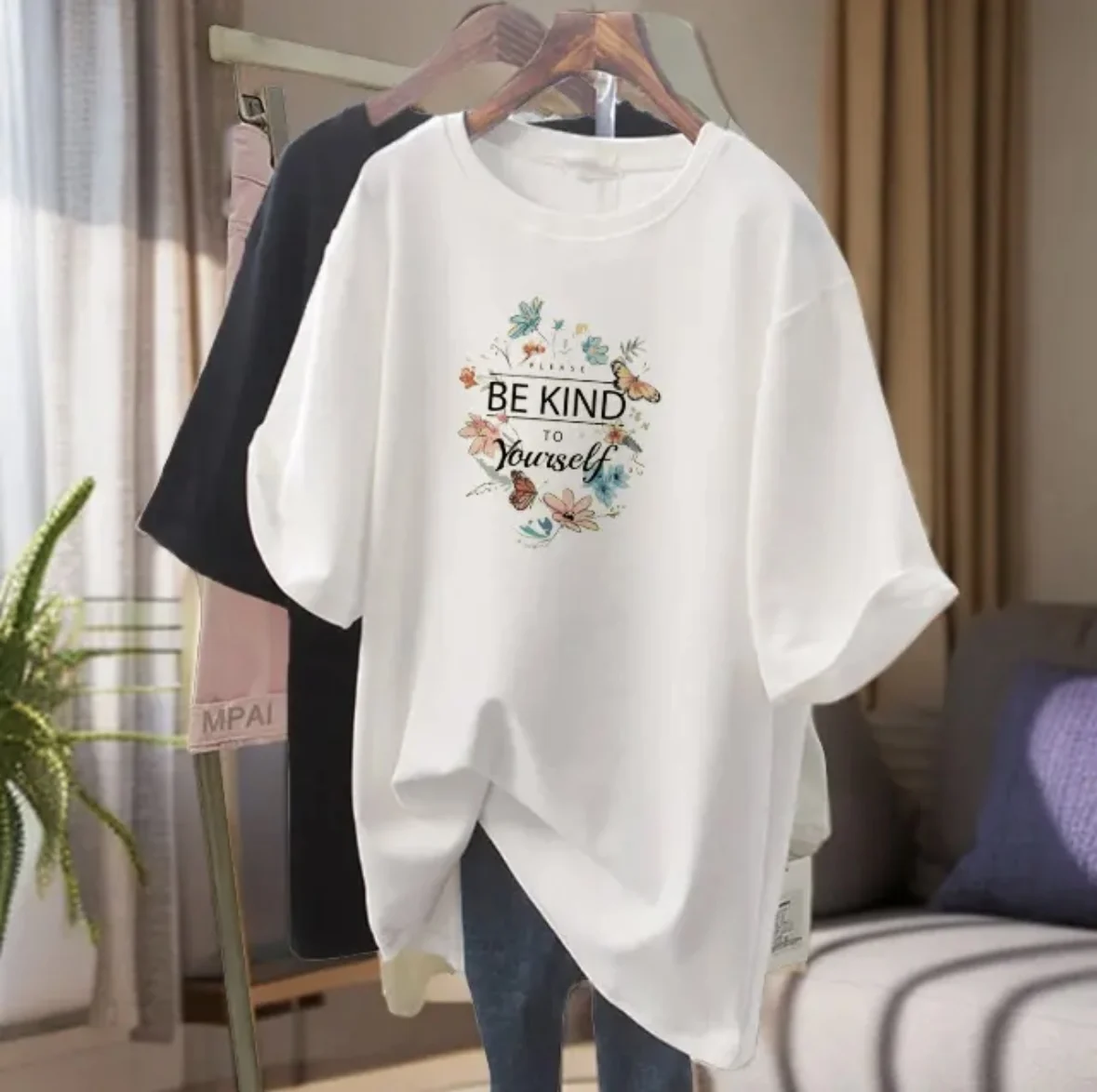 2026Women's plus size summer T-shirt casual women's Korean street wear trendy T-shirt unisex basic solid color young cool top