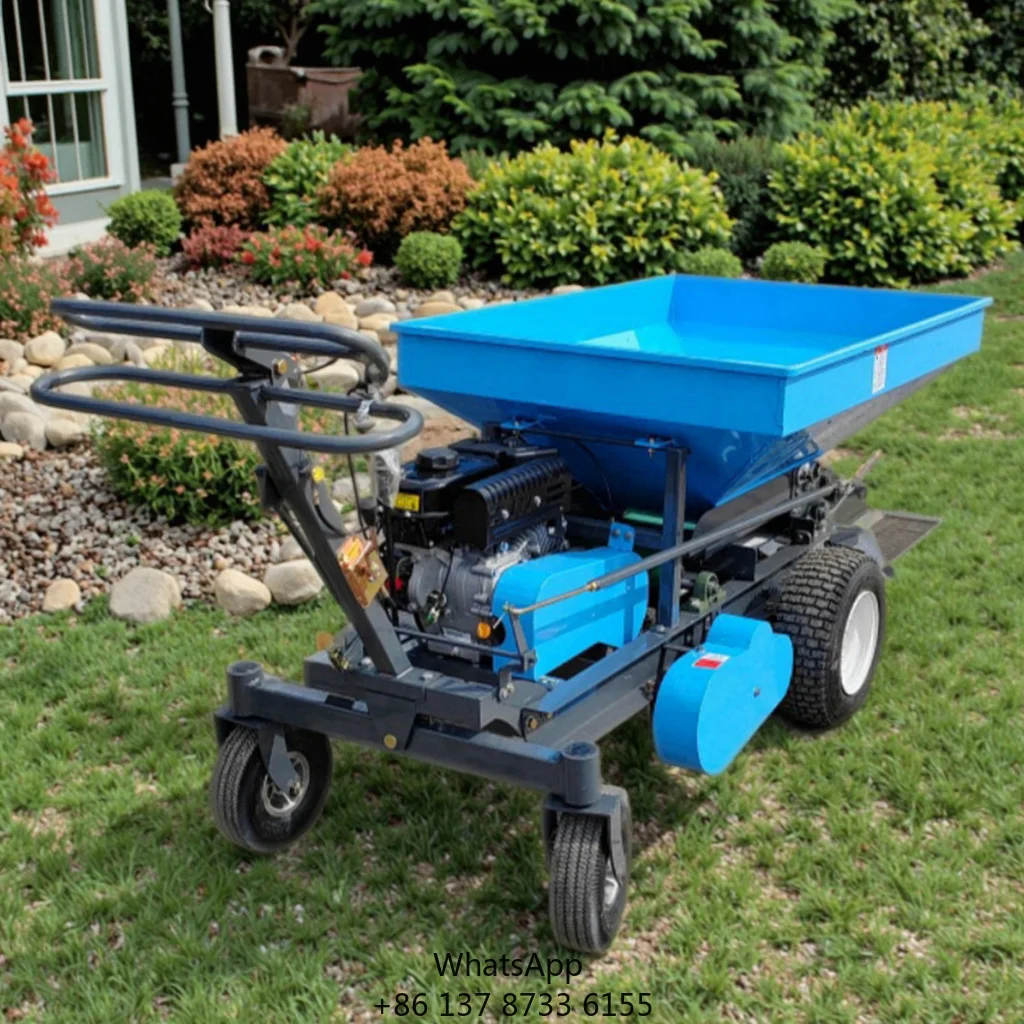 Self Propelled Double Disc Fertilizer Spreader Garden Fertilizer Spreader Farm Feed Spreader