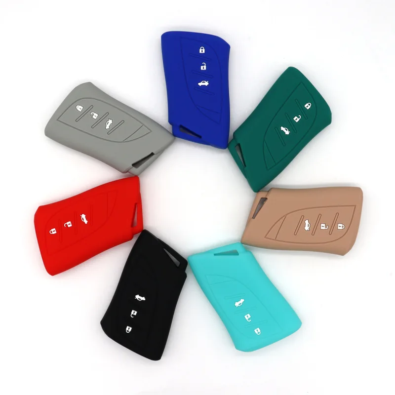 حافظة مفاتيح سيارة من السيليكون لكزس الجديد - إصدار مفتاح ذكي بـ 3 أزرار، غطاء واقٍ، مضاد للخدش ومتين للسيارات